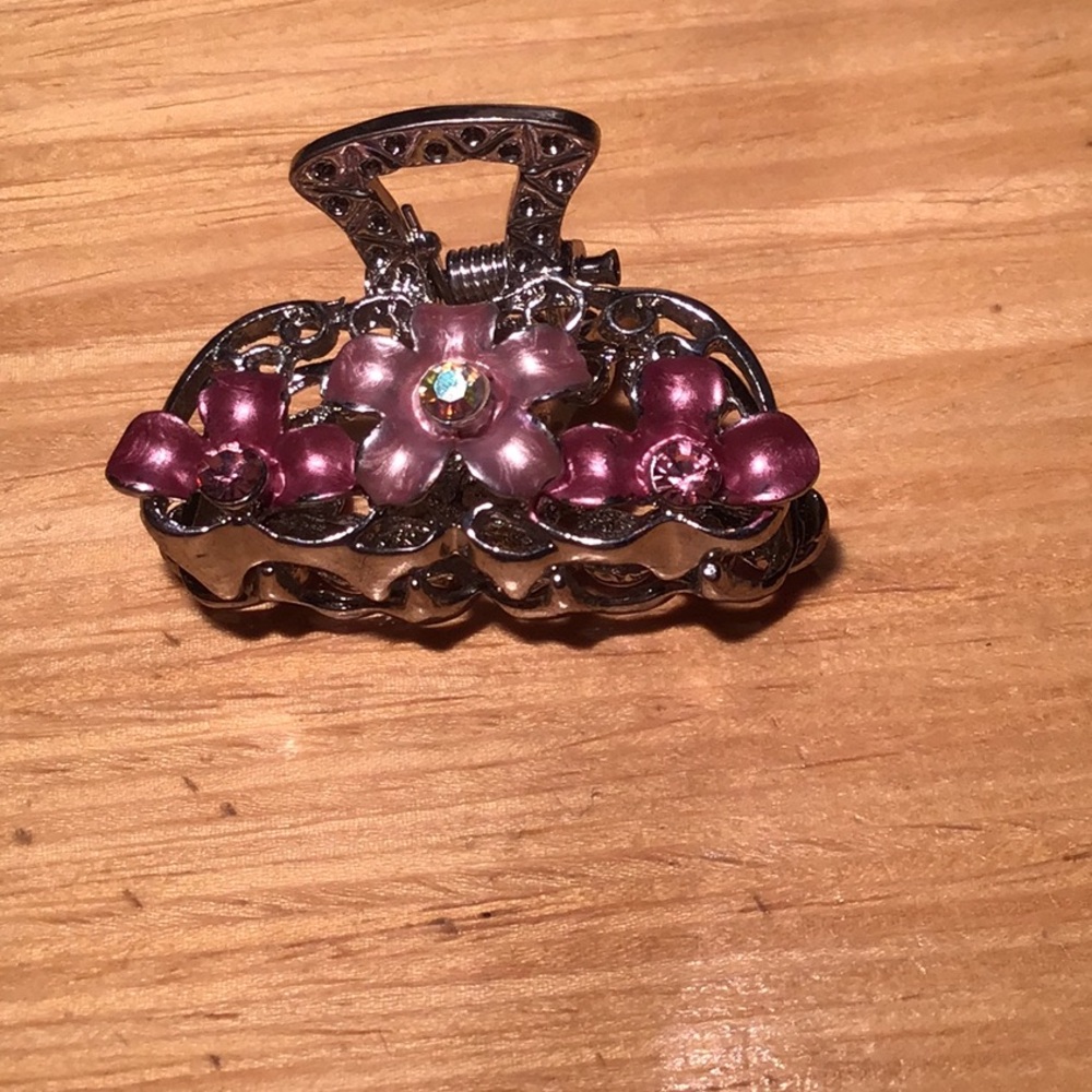 Pink Rhinestone Hair Clip